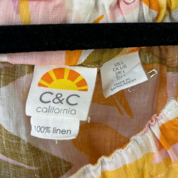 C&C California Floral 100% Linen Flowy Tank Shirt
Size Large - Picture 6 of 6